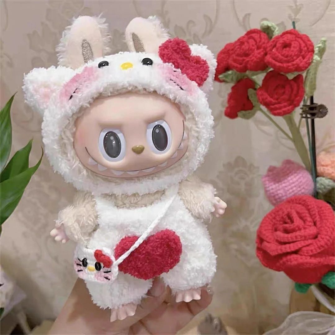 新品2点セット labubuラブブぬいぐるみ服17cm着せ替え着ぐるみ