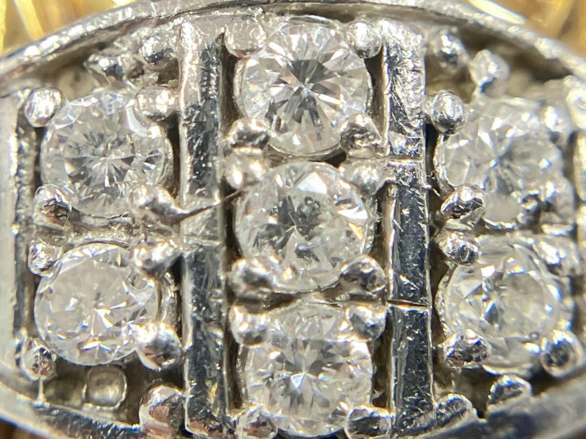 Pt900＆18K デザインリング✴︎used✴︎ K18 750 Pt900 コンビ デザイン リング 指輪 9.0g #11.5 - メルカリ