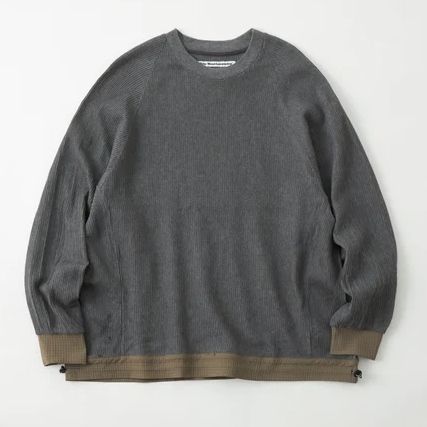 新品 23SS white mountaineering ホワイトマウンテニアリング RASCHEL RAGLAN OVER SIZED  PULLOVER オーバーサイズ クルーネックニット