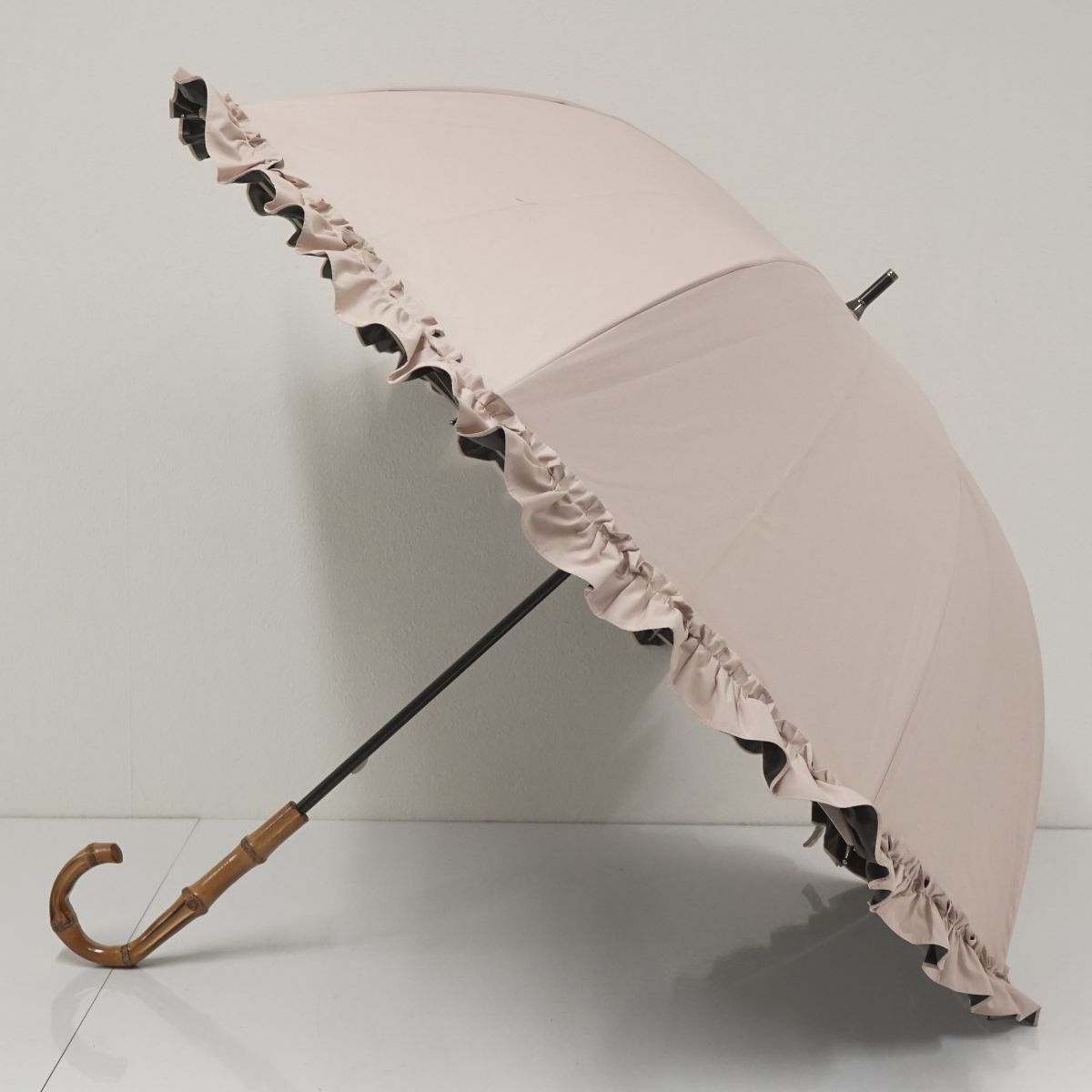 日傘 芦屋ロサブラン USED品 フリル ミドルサイズ（55cm） 日傘 芦屋ロサブラン 完全遮光日傘 USED品 ピンク ミドルサイズ