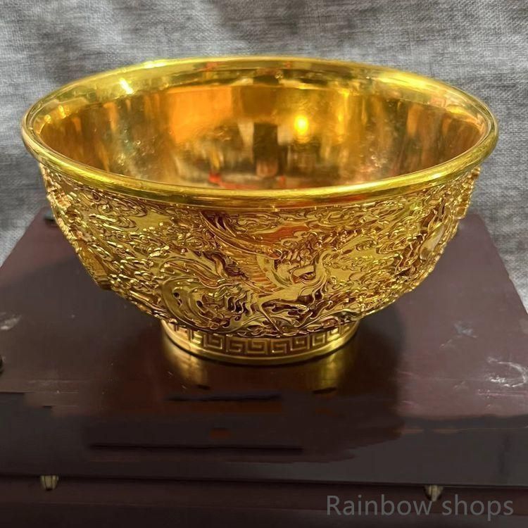 銅器 銅碗 龍鳳碗 リビング 玄関 書架 装飾品 工芸品 置物 新品未使用】銅 細工 龍鳳碗 装飾品 工芸品 美術品 置物