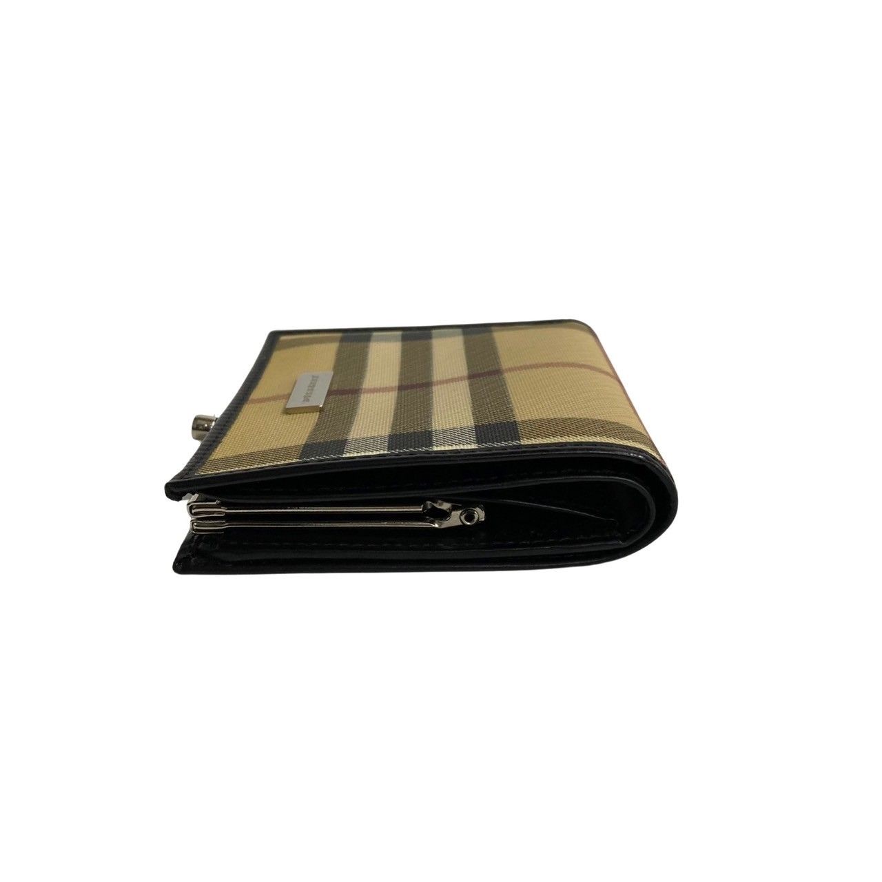 極 美品 BURBERRY バーバリー ノバチェック ロゴ 金具 レザー 本
