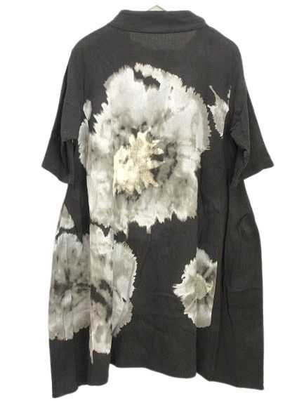 ジウ 慈雨 ちぢみ抜染 チュニック ワンピース 2025SS グレー系
