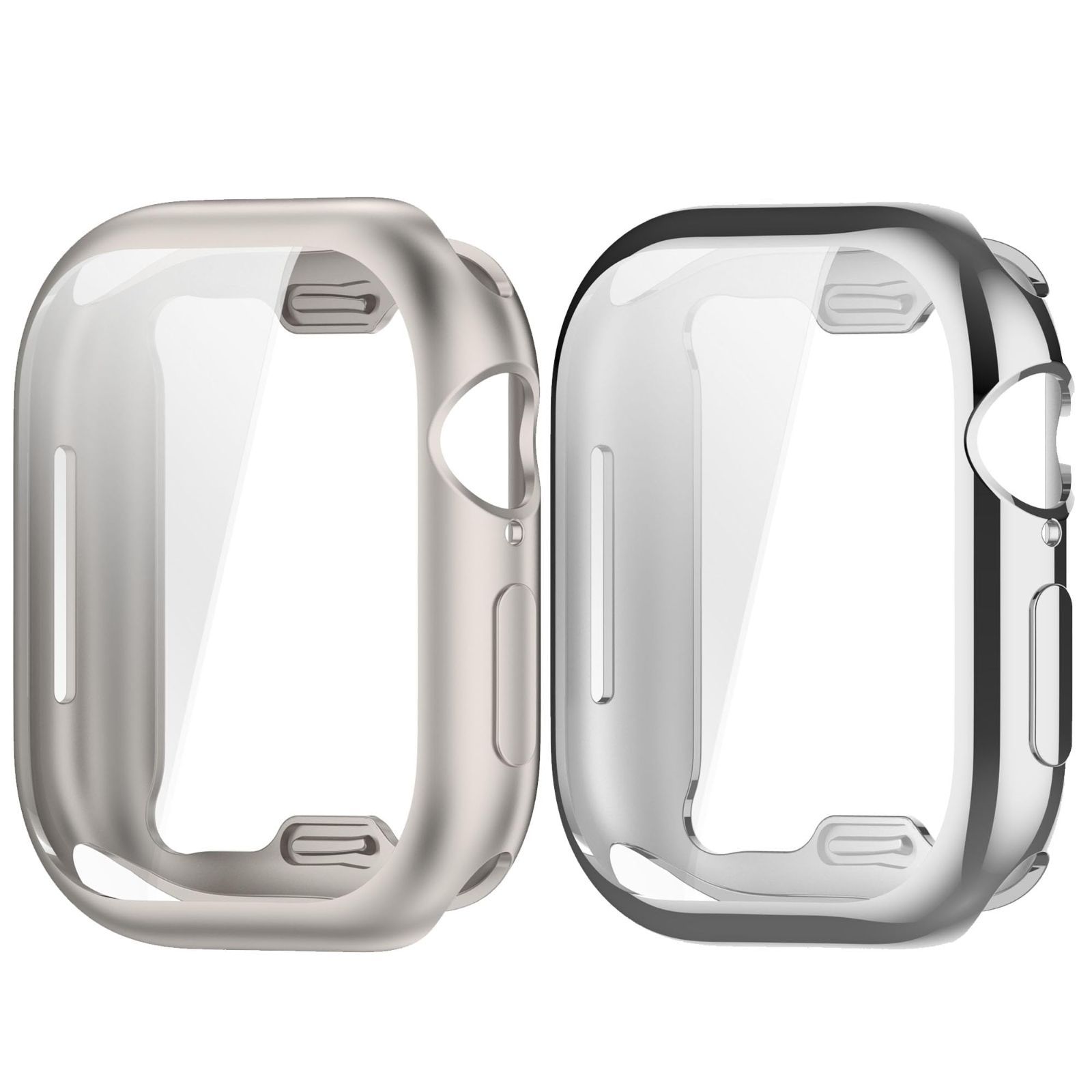 【新着商品】[RuenTech]対応Apple Watch Series 10 42mm 46mmケース、TPU素材 メッキ加工 一体型スクリーン保護カバー 軽量ケース アップルウォッチシリーズ10交換ケースカバー 薄型 全面保護 耐衝撃 防