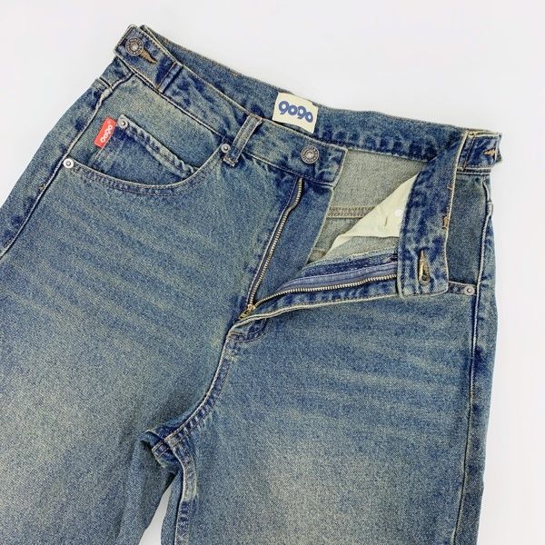 9090 King Logo Damage Buggy Denim キングロゴ デニムパンツ