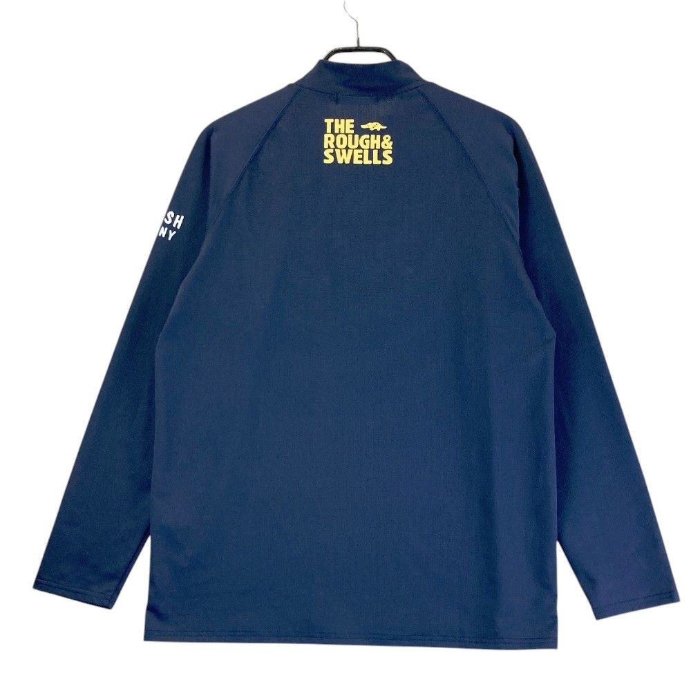 サイズ：L ROUGH&SWELL ラフアンドスウェル  ハイネック 長袖Tシャツ  ネイビー系 [240101385508] ゴルフウェア メンズ ストスト サイズ：L ROUGH&SWELL ラフアンドスウェル ハイネック 長袖T