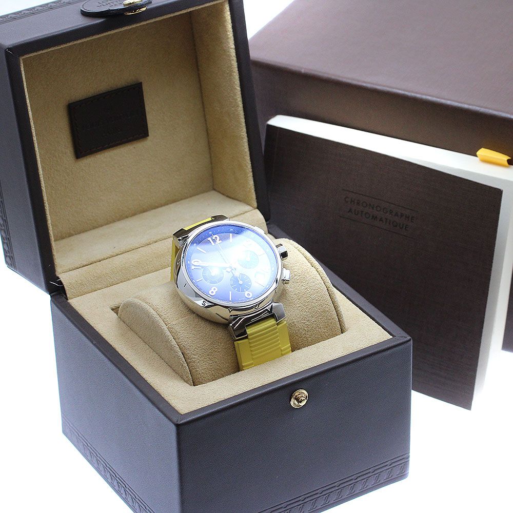 ルイ ヴィトン LOUIS VUITTON Q1121 タンブール デイト クロノグラフ 自動巻き メンズ箱 保証書付き_911812