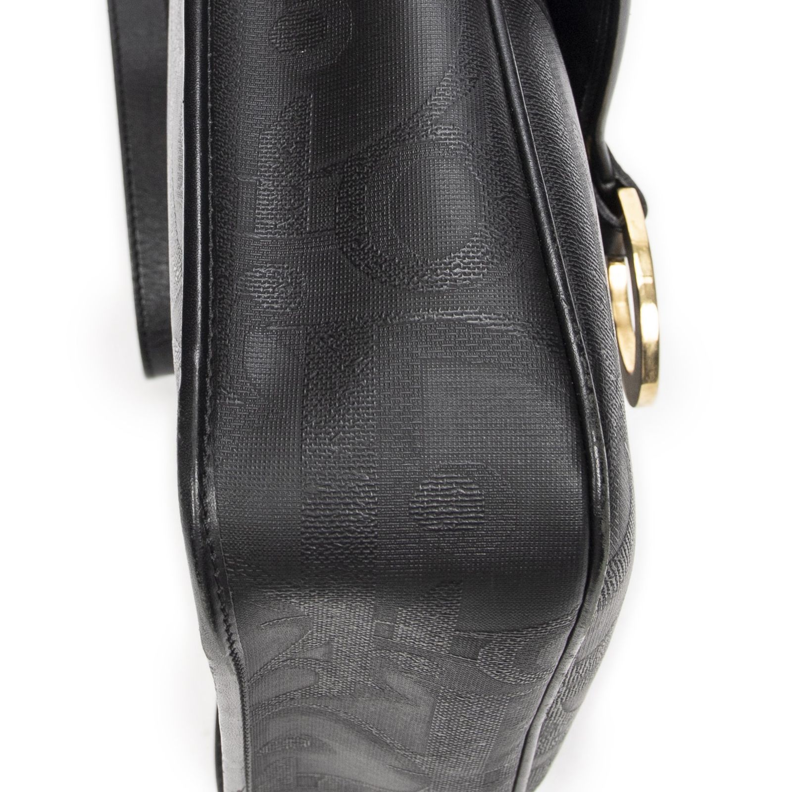 【美品】 中古] DIOR ディオール黒マキシ トロッター柄 PVCキャンバスAB 中古