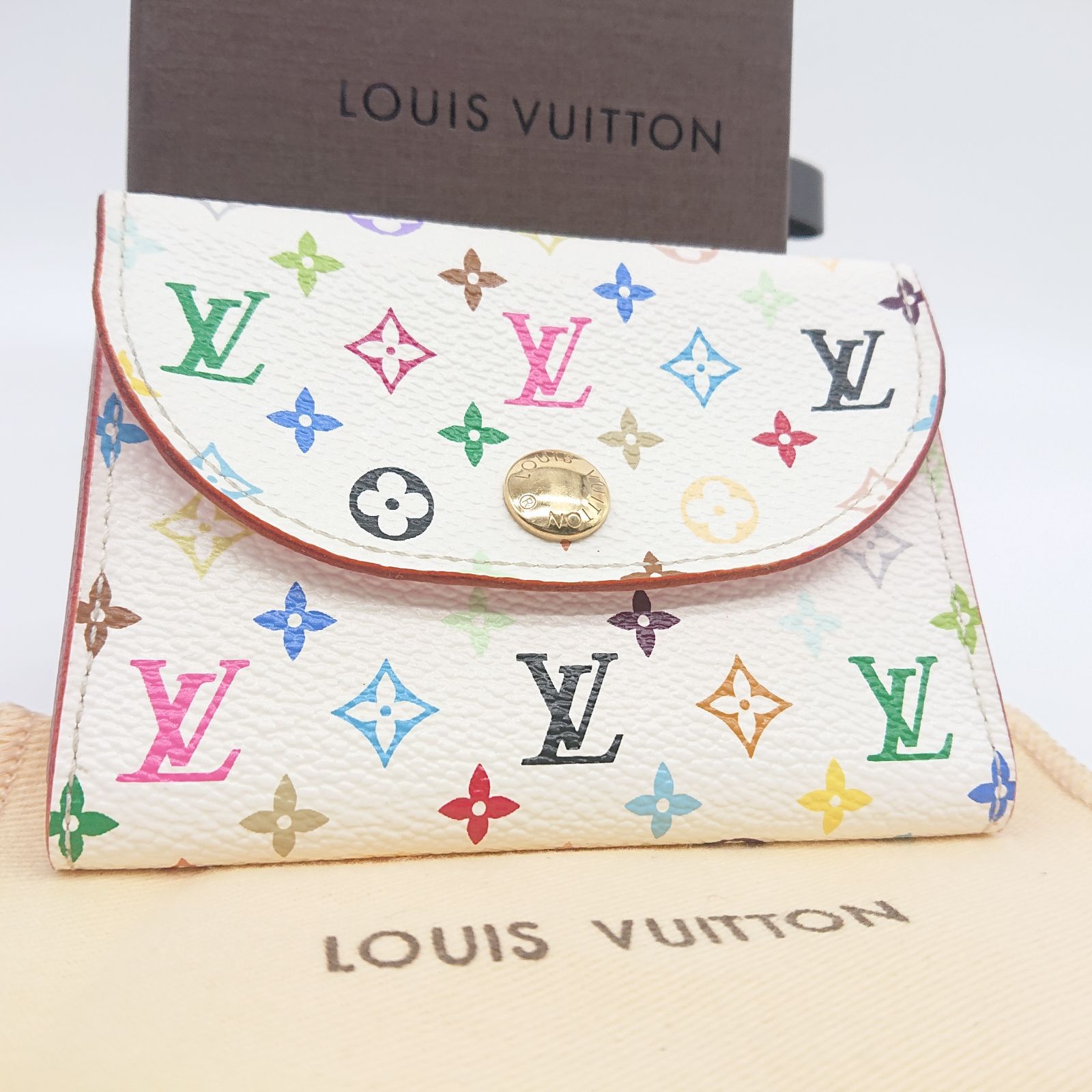 【微美品】LOUIS VUITTON　マルチカラー　名刺入れ　アンヴェロップ 美品】LOUIS VUITTON ルイヴィトン マルチカラー 名刺入れ