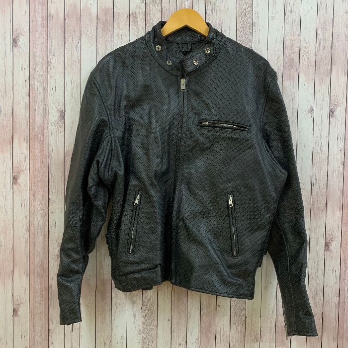 アクセル AXEL レザージャケット ライダース 革ジャン シングル 牛革 ジップアップ XL ブラック 黒