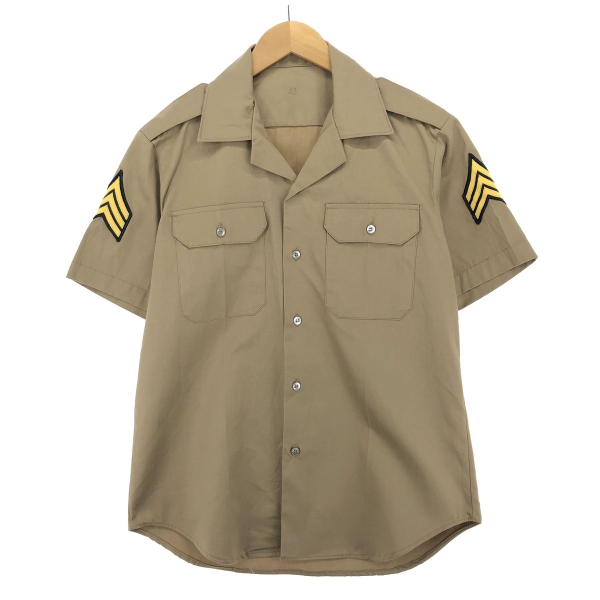 古着 70年代 米軍実品 オープンカラー 半袖 ミリタリーシャツ USA製 メンズM ヴィンテージ /eaa447532 【中古】/eaa447532