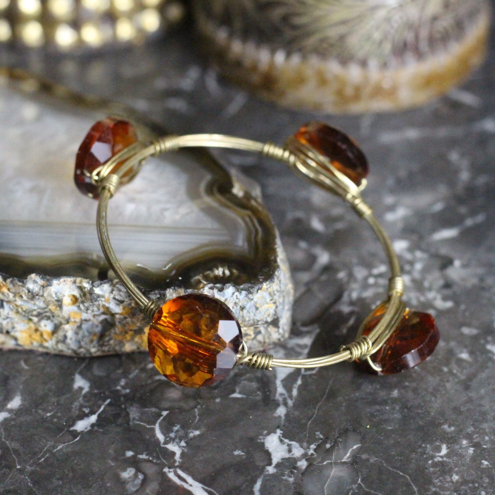 USA VINTAGE COLOR STONE DESIGN BANGLE/アメリカ古着カラーストーン 