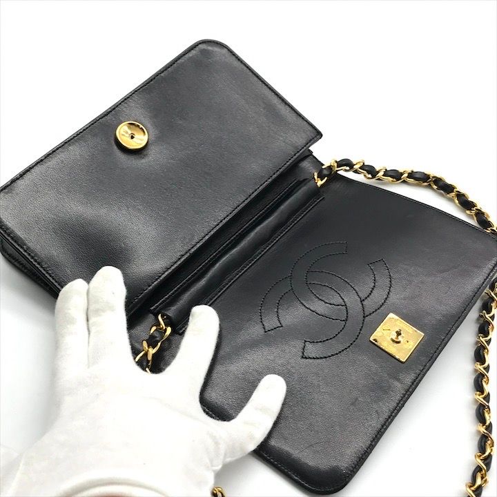 CHANEL 未使用 ココマーク グローブ ラムスキンレザー 箱付 CHANEL シャネル ミニマトラッセ チェーン ショルダーバッグ 0