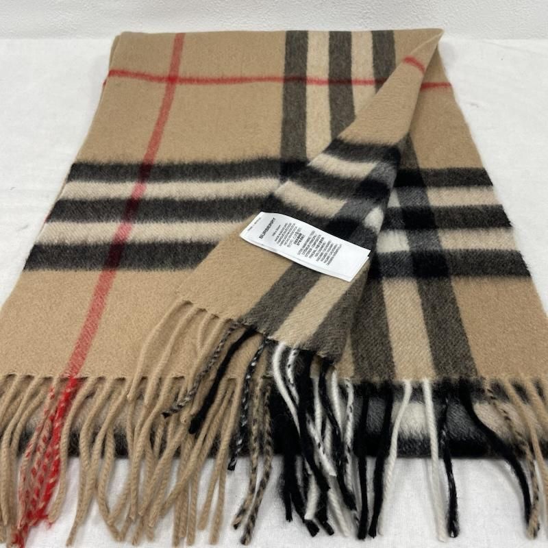 BURBERRY カシミヤ100％ フリンジ マフラー BURBERRY 美品 バーバリー