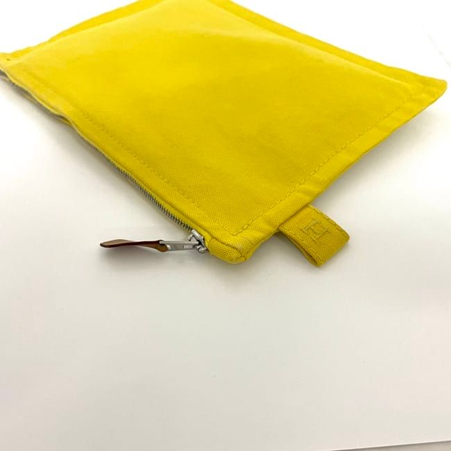 エルメス ポーチ ボラボラ PM イエロー 美品 中古 コットン