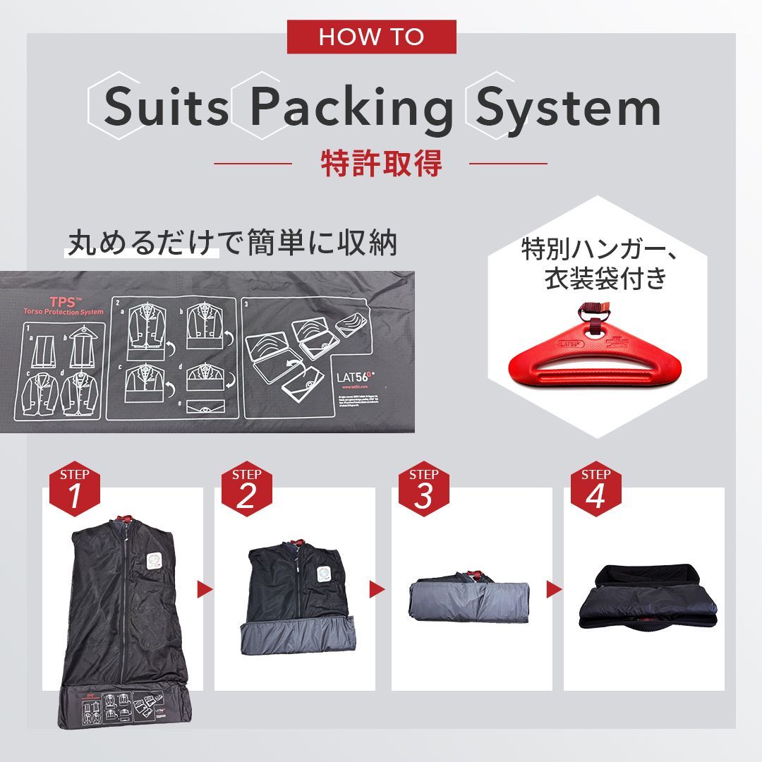 Lat56°】ガーメントバッグ スーツケース トラベルバッグ 20L