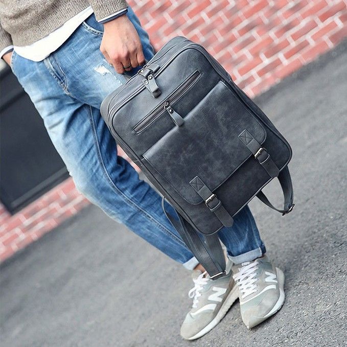 メンズ ＆レディース　スクエア　リュックサック  通勤 通学  新生活に！ スクエア型 リュック 通勤 通学 大容量 メンズ ＆レディース ブラウン