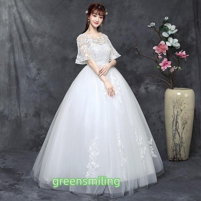 ウェディングドレス 花嫁 ウエディングドレス 白 安い ブライダル wedding dress 結婚式 プリンセスラインドレス 二次会 パー 登場 ZZ520