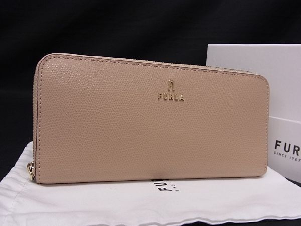 □新品□未使用□ FURLA フルラ カメリア レザー ラウンドファスナー