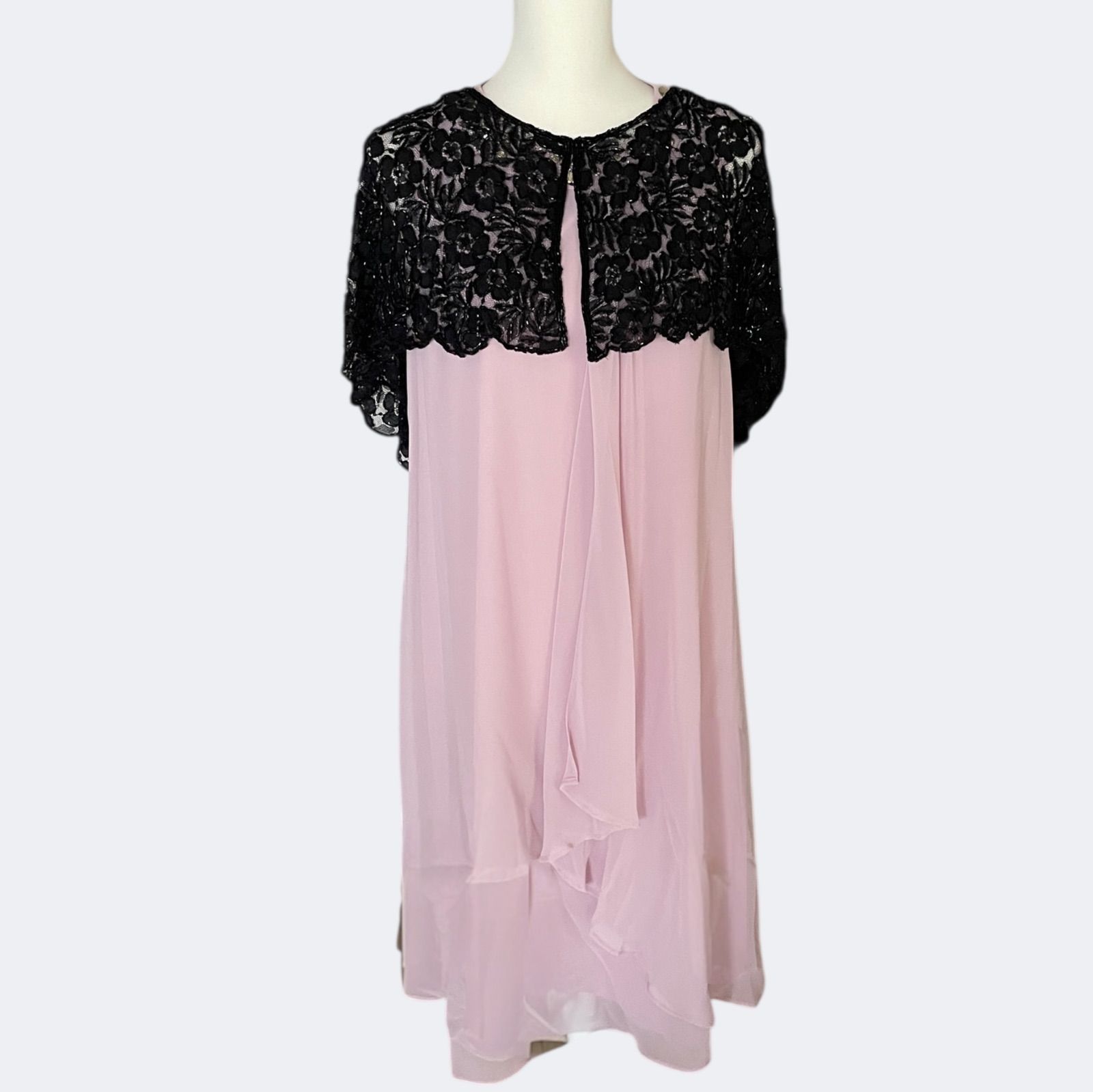 ROMANローマン 上品ビーズお花レースのブラックフ