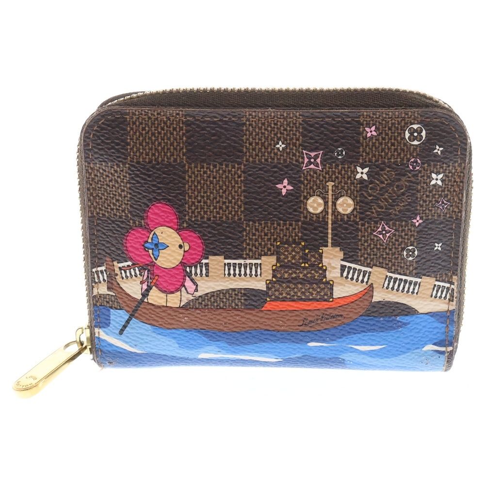 LOUIS VUITTON ルイヴィトン ダミエ ヴィヴィエンヌ ジップアラウンド コインケース カードケース コンパクトウォレット N60258 ブラウン