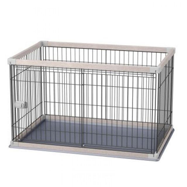 アイリスオーヤマ ウッディサークル アッシュグレー PWSR-1280V 木目調 ペットサークル ペットケージ 小型犬 中型犬