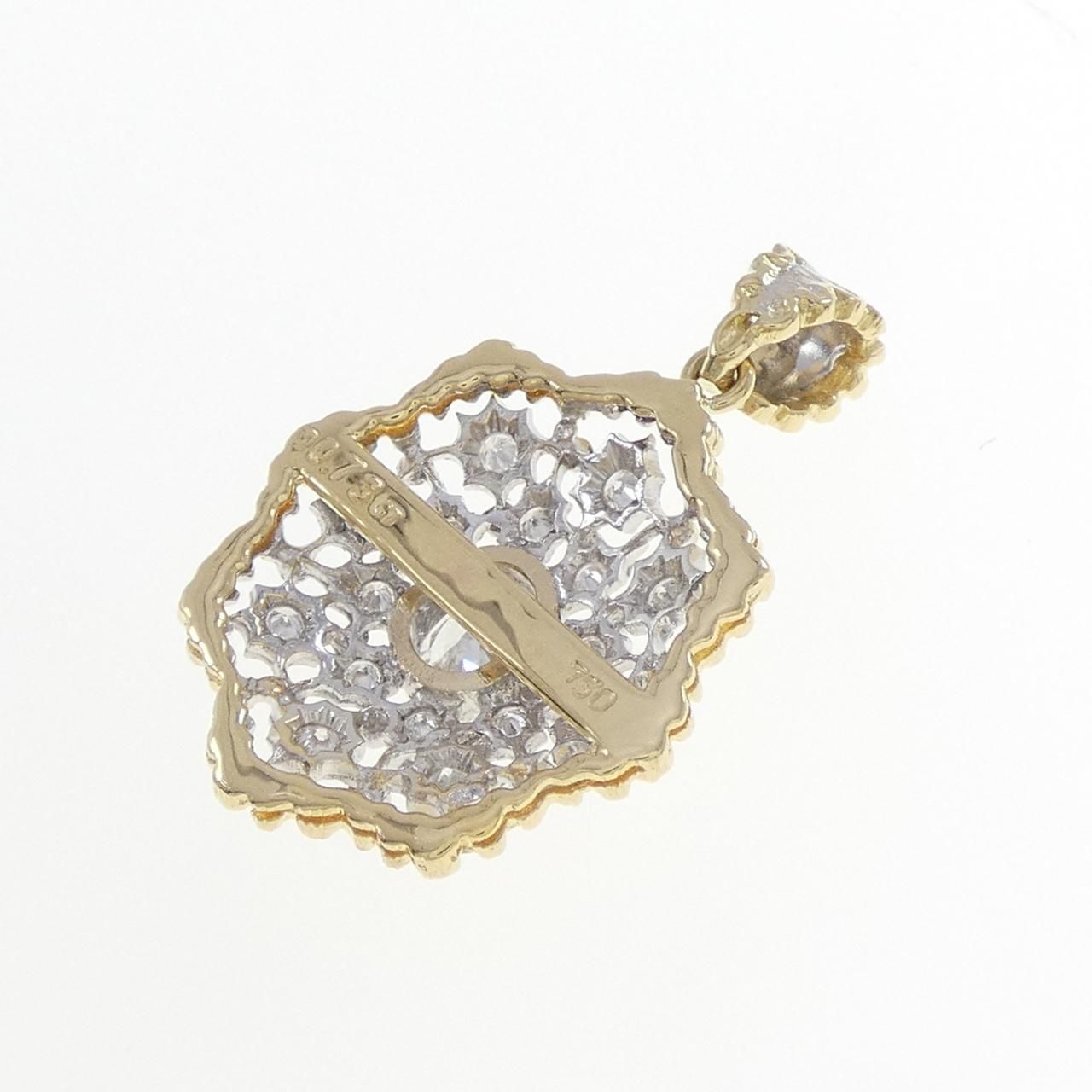 750YG 750WG ダイヤモンド ペンダント 0.73CT