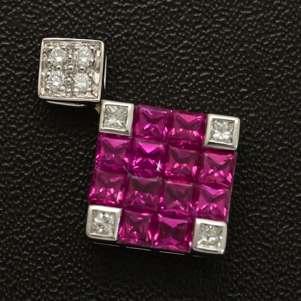 1.51ct FD 0.26ct ルビーペンダントトップ K18WG 750-4.1g ホワイトゴールド 翌日配送可 ♀ N レディース 592412 SIROKUMA-CORPORATION_COM