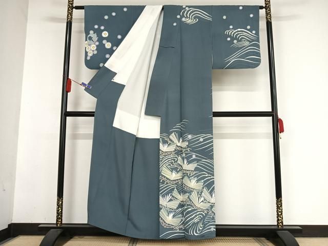 平和屋着物○本加賀友禅作家 中正享子 訪問着 流水に松 正絹 逸品