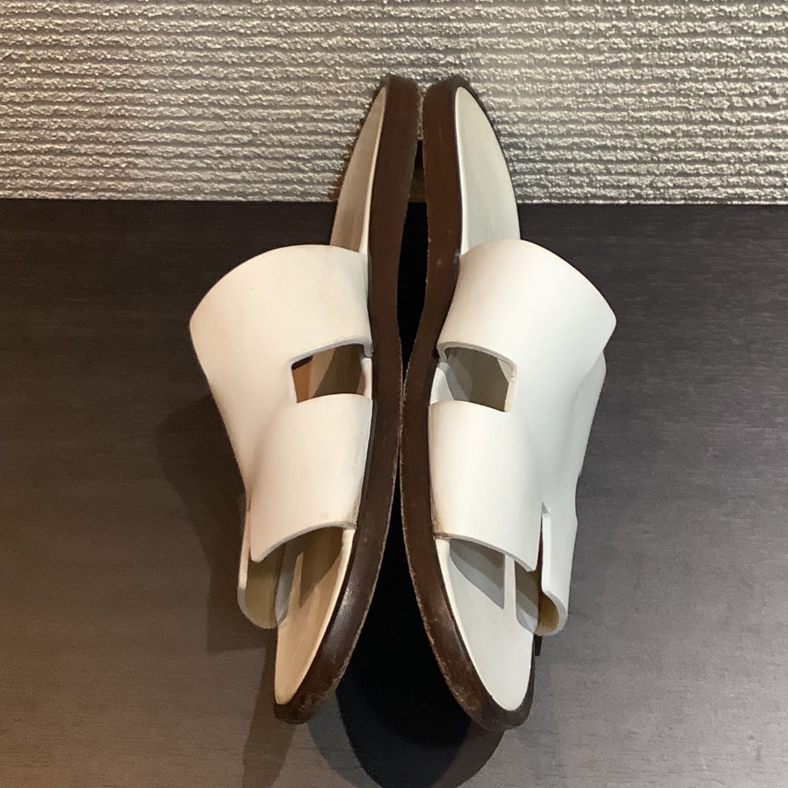 エルメス HERMES イズミール ホワイト 25.5〜26.5cm メンズ H