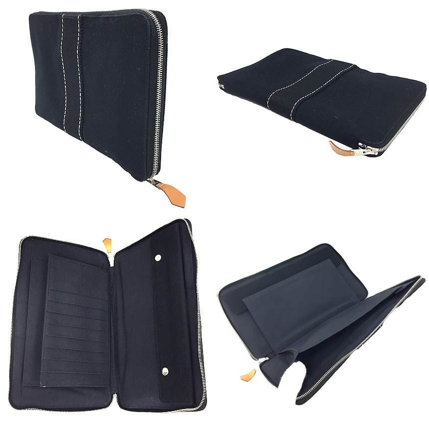 HERMES　長財布　エルメス　ドーヴィル パースGM　美品　aq11241 HERMES 長財布 エルメス ドーヴィル パースGM ブラック 黒 美品