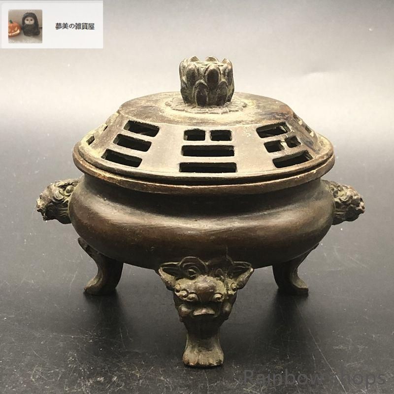 三足象耳 三面獅頭薫香炉 九龍聚宝盆香炉 装飾品 工芸品 美術品 置物 三足象耳 三面獅頭薫香炉 九龍聚宝盆香炉 装飾品 工芸品