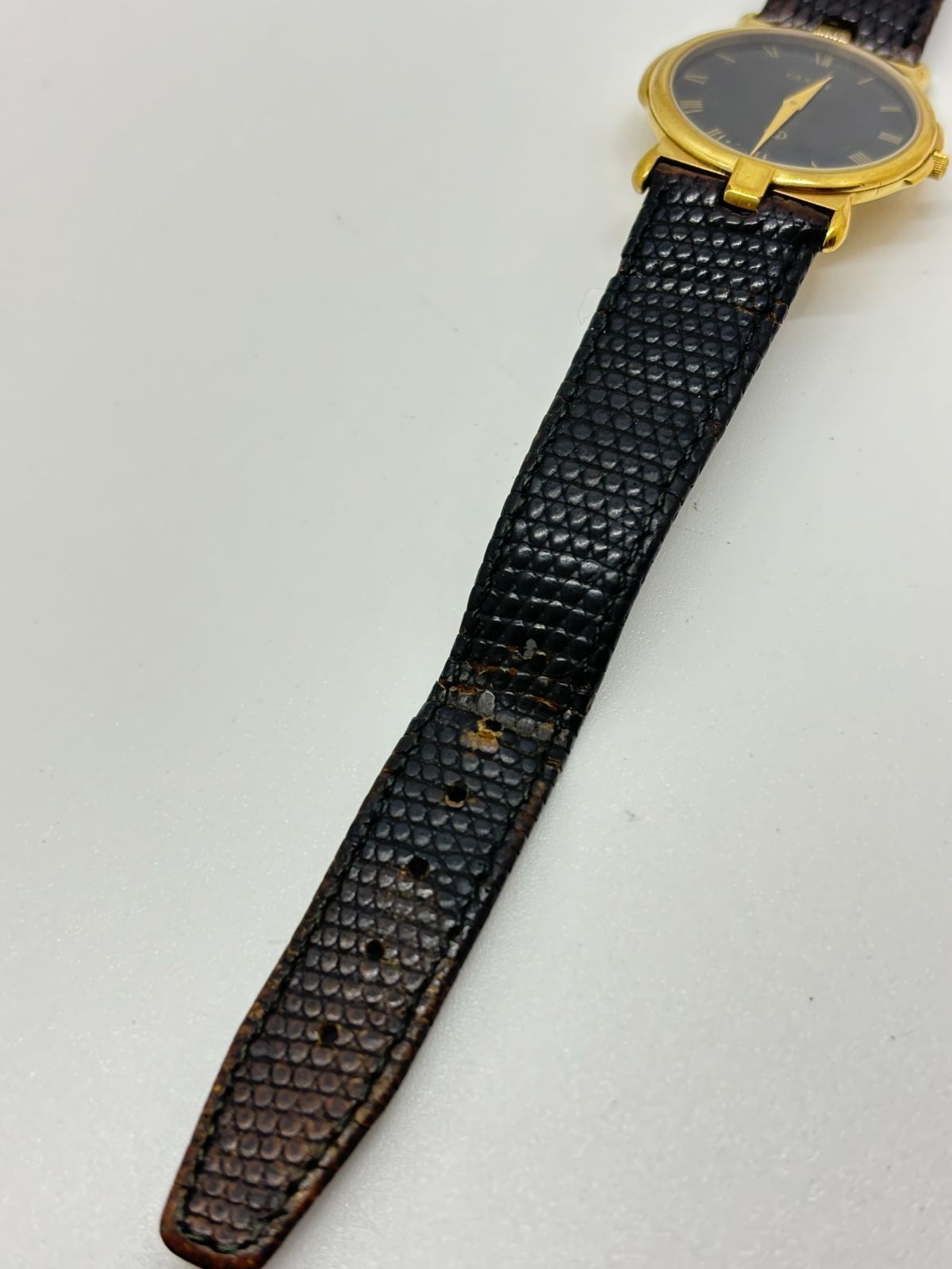GUCCI グッチ　ヴィンテージ ラウンド　3400F ゴールド　レディース時計 GUCCI グッチ 腕時計 3400F L ゴールドメッキ/社外革ベルト