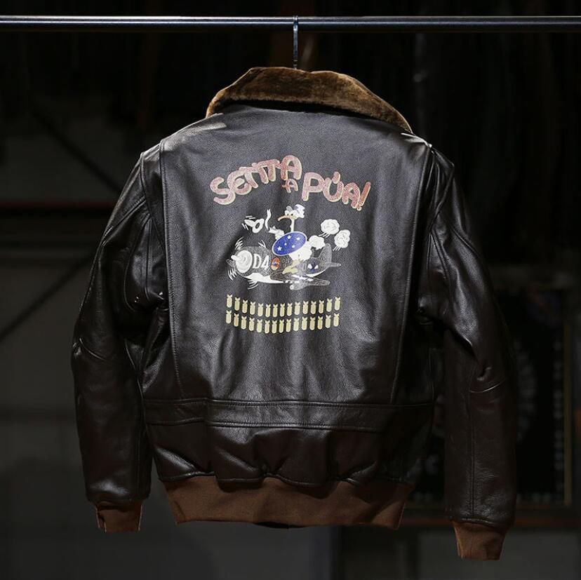 ○G-1 アメカジ フライトジャケット 牛革 カウハイド 中綿 男女