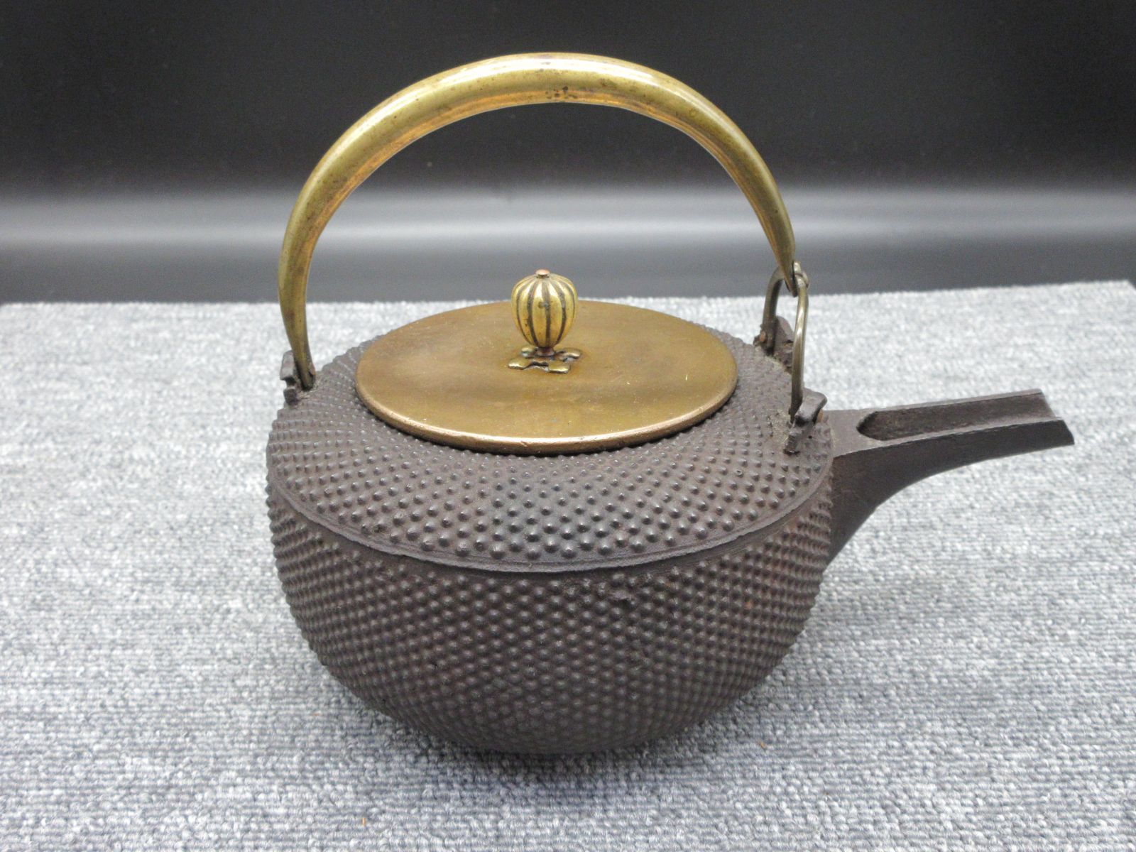 【骨董品】龍文堂造　銚子　銅蓋鉄瓶 ☆鉄器 龍文堂 銚子鉄瓶 屠蘇器 銅蓋 茶道具 古民具 古美術