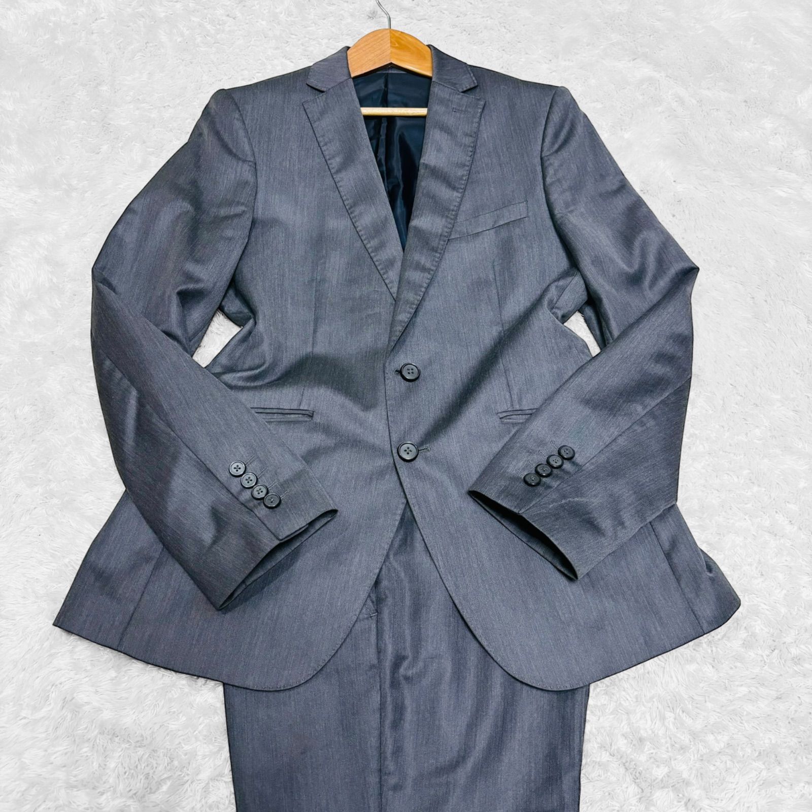 ZARA ザラ 2Bシングルセットアップスーツ グレー XL 秋冬 メンズ