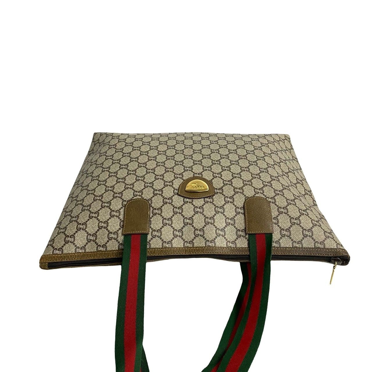 ほぼ未使用 GUCCI グッチ オールドグッチ ヴィンテージ シェリーライン グッチプラス レザー トートバッグ ハンドバッグ ブラウン 25275