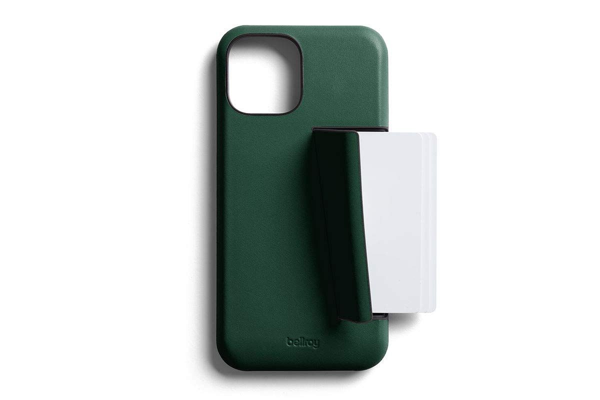 Bellroy Premium Slim Leather Phone Case - 3 Card （カードホルダー付き、iPhone12 Pro Max用) - Racing Green