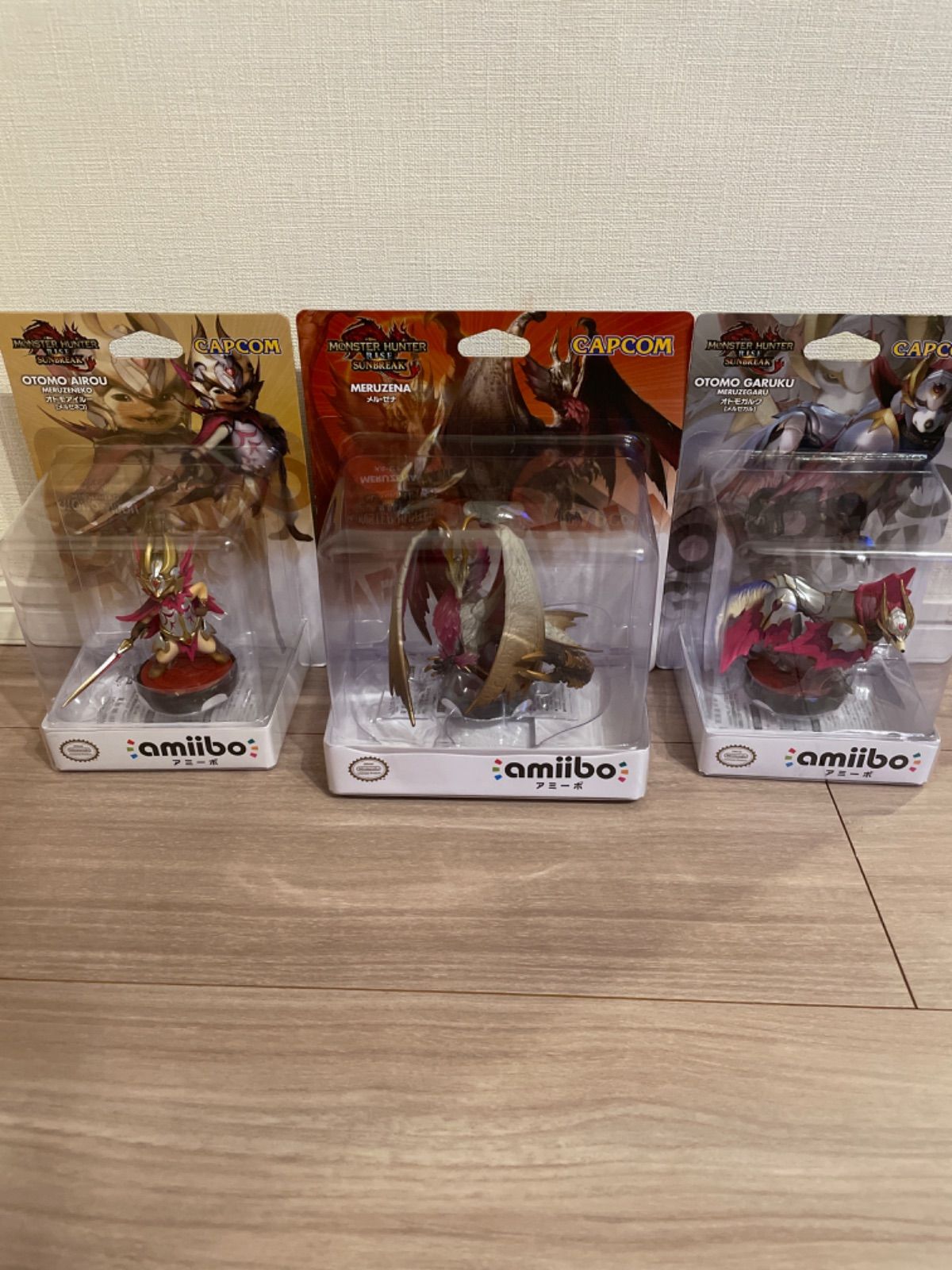 新品 amiibo モンハン メルゼナ オトモアイルー オトモガルク 3点 