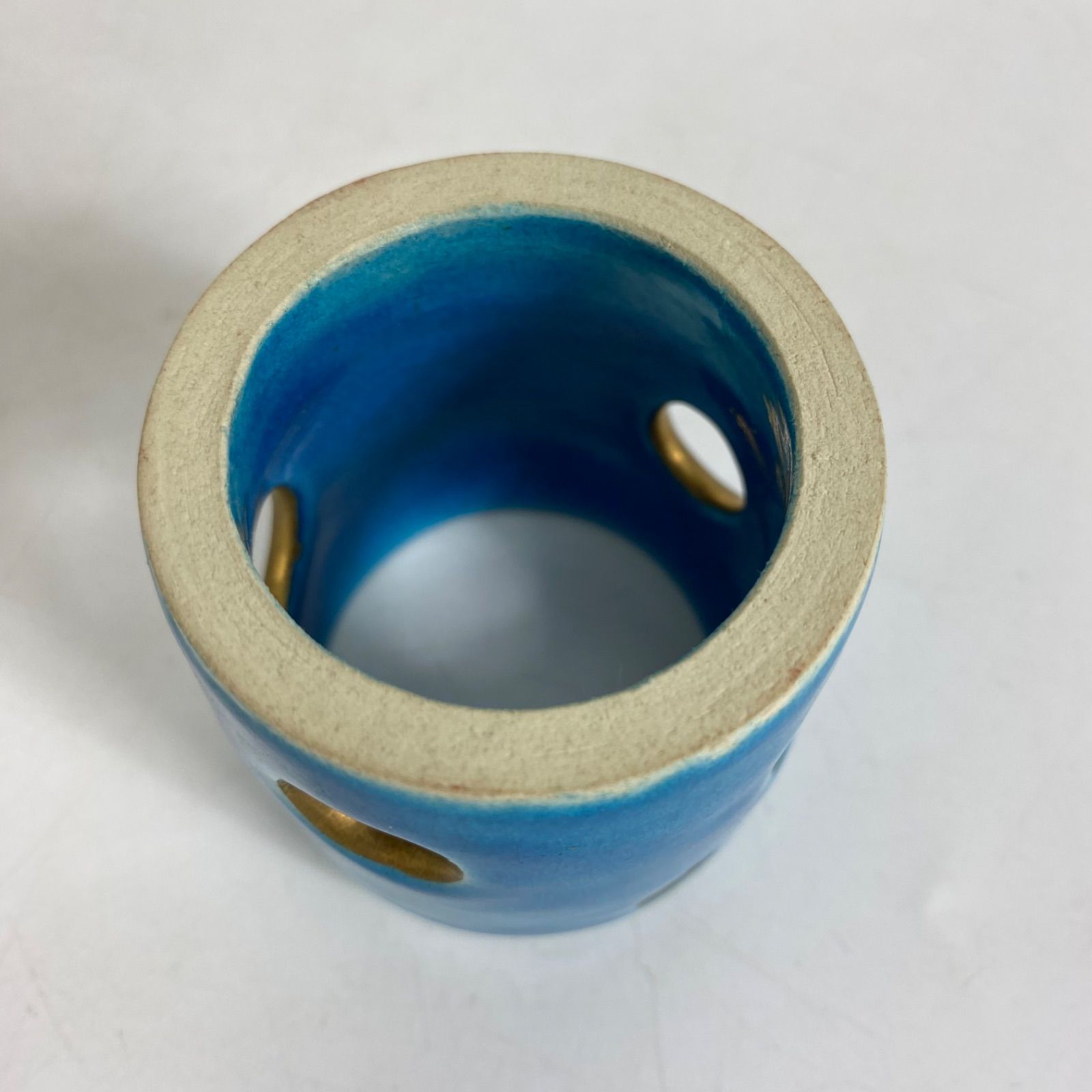 【茶道具】瑞山作　トルコ ツボツボ透かし蓋置 茶道具】瑞山作 トルコ ツボツボ透かし蓋置