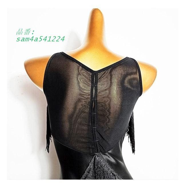 社交ダンスドレス ダンスウェア ノースリーブ フリンジ スリット ラテンドレス パンツ付き 練習着 ワンピース パッド付き am4a541224 LLC-HASEGAWATOSO_COM