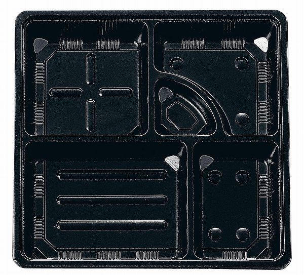 夢彩ごぜんボックス 黒 中仕切I ポリスチレン 入数：1セット(50枚入) TSR-BOX 80-80(RTKC103)