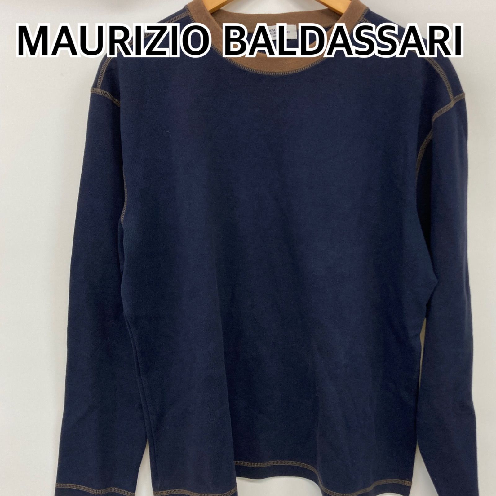 MAURIZIO BALDASSARI マウリツィオバルダサーリ トップス 長袖 カットソー アンサンブル ネイビー ブラウン メンズ レディース LAサイズ CT1088