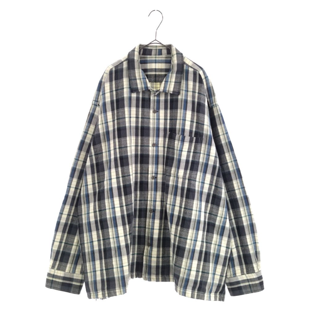 SSZ (エスエスズィー) 21AW×BEAMS SUSO CUT SHIRTS 21F-SK021 ビームス 裾カット 長袖シャツ チェック  ダメージ加工 - メルカリ