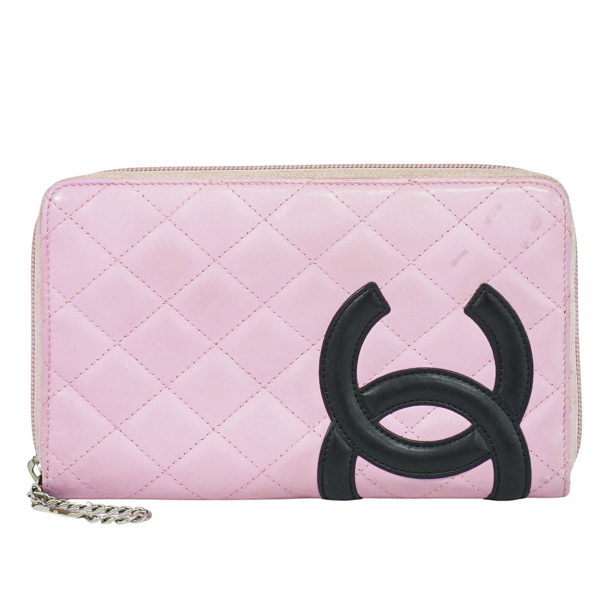 本物 シャネル CHANEL ココマーク カンボンライン ラウンドファスナー  