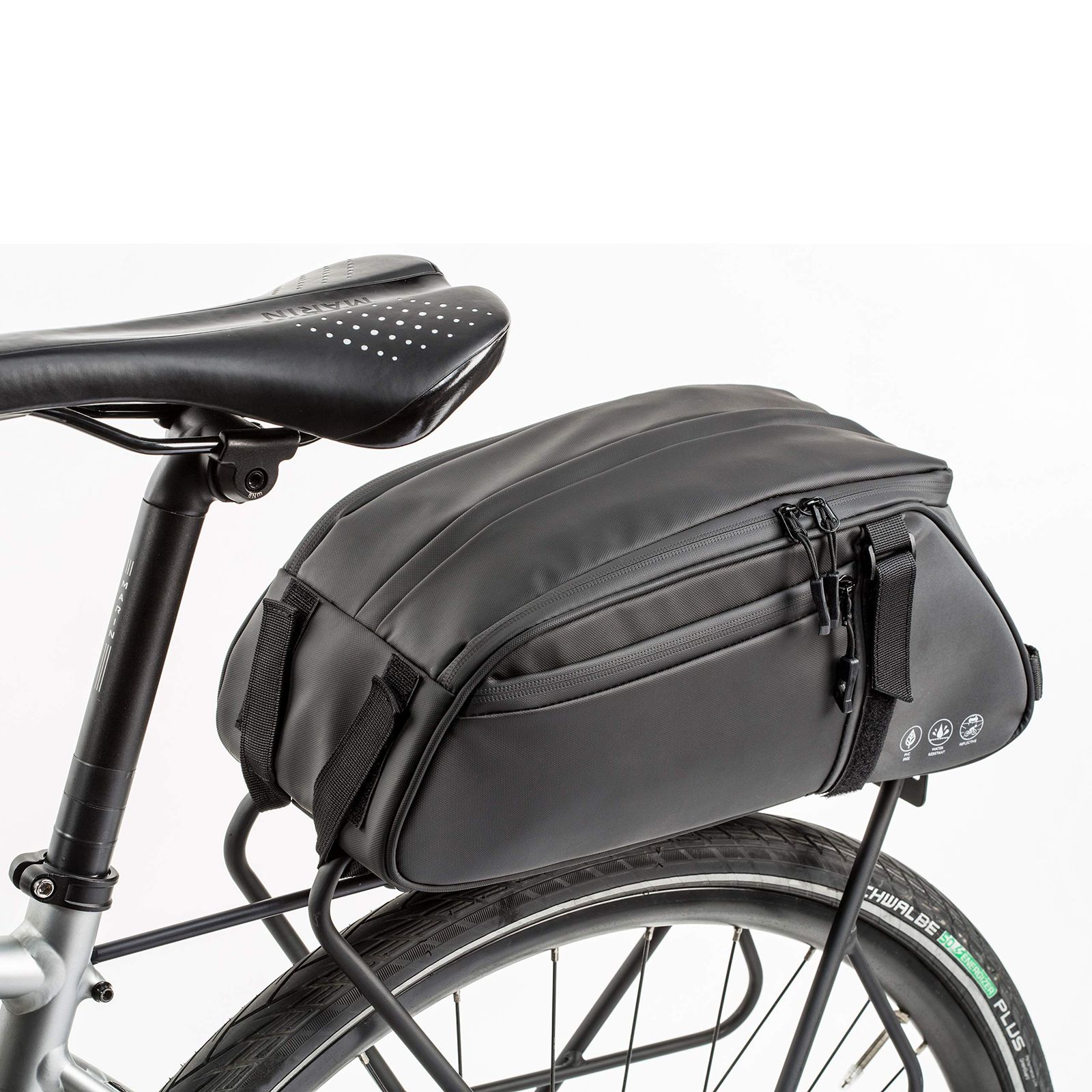 BAIGIO 自転車トランクバッグ 防水 サイクリングパニアバッグ 多機能ショルダーパック ブラック
