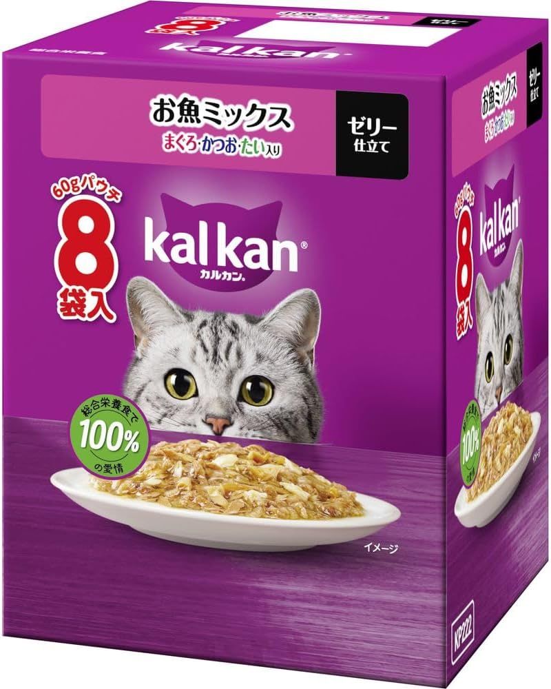 同梱不可 20個セット マースジャパン カルカンパウチ お魚ミックス まぐろ かつお たい入り 60g×8
