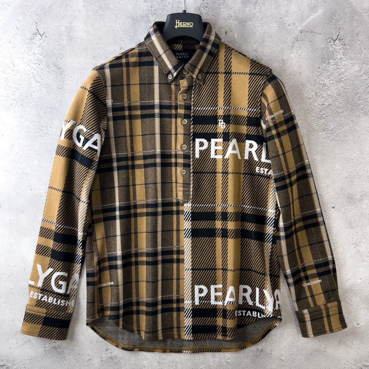 極美品 PEARLY GATES パーリーゲイツ Wジャガード 長袖 ボタン