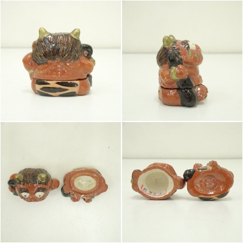 Ｎ３７２　香合　『桂窯　伊東桂楽造』『金彩色絵』『立雛香合』　共箱　茶道具 伊東桂楽造 追儺香合（共箱） 茶道具 茶道 香道 香道具 おしゃれ