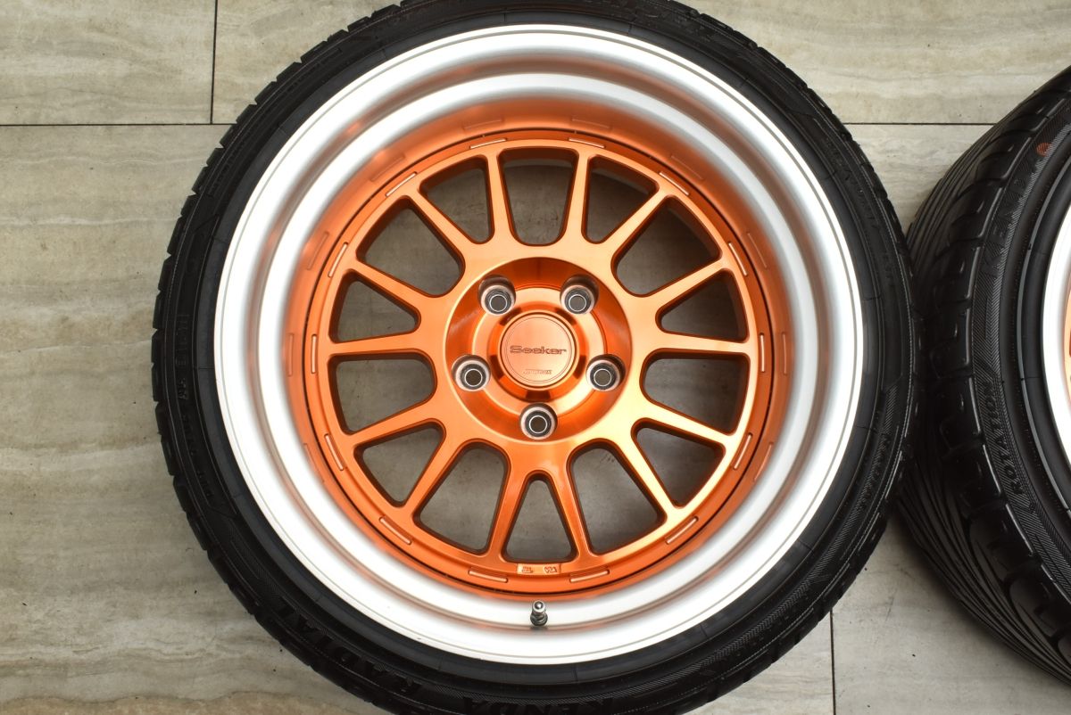 【超深リム バリ溝美品】WORK Seeker ワーク シーカー FX 17in 9.5J -9 PCD114.3 KENDA 215/40R17 ホンダ ヴェゼル 外し チューナーサイズ